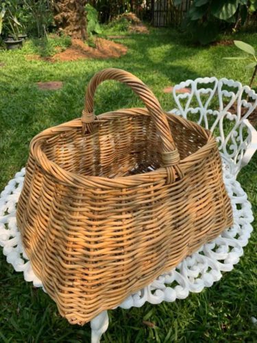 Rattan Picnic Basket rectangle butt , wrapped mouth photo review